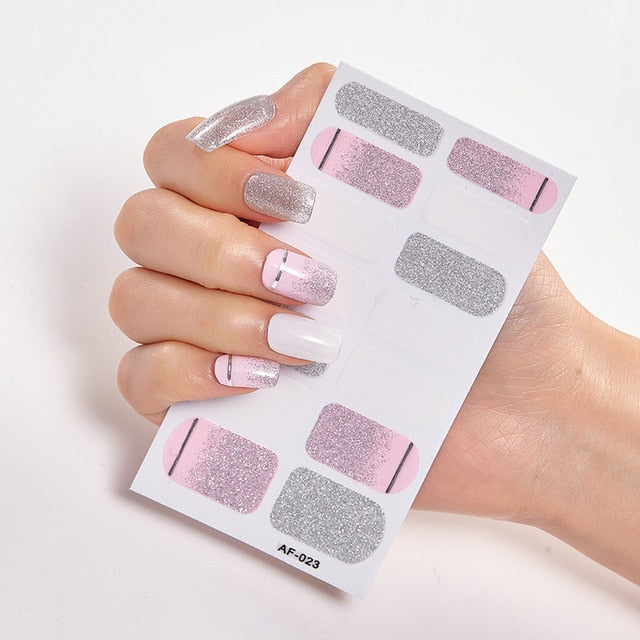 Pink & White Full Cover Nail Stickers Various Shades (2 wks SHIP).