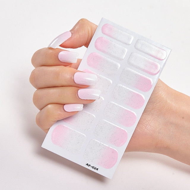 Pink & White Full Cover Nail Stickers Various Shades (2 wks SHIP).
