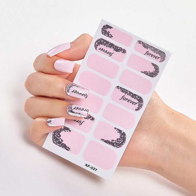 Pink & White Full Cover Nail Stickers Various Shades (2 wks SHIP).