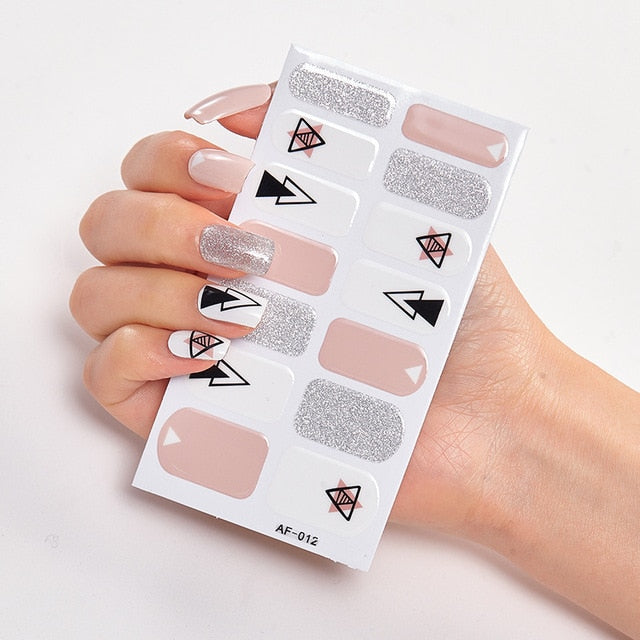 Pink & White Full Cover Nail Stickers Various Shades (2 wks SHIP).