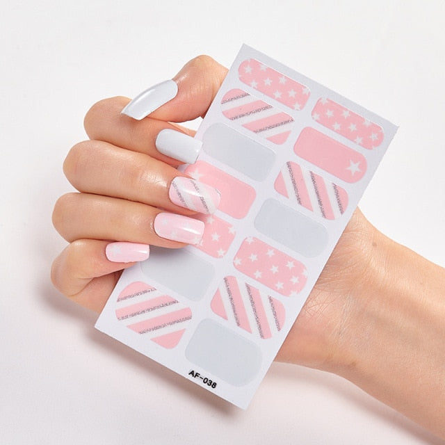 Pink & White Full Cover Nail Stickers Various Shades (2 wks SHIP).
