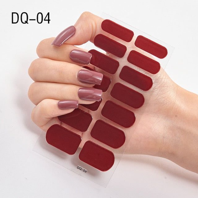 14 Tips Glittering Gel Nail Color Nail Wraps Nail Stickers Nail Art Nail Decor DQ3 series.
