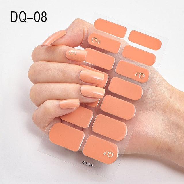 14 Tips Glittering Gel Nail Color Nail Wraps Nail Stickers Nail Art Nail Decor DQ3 series.