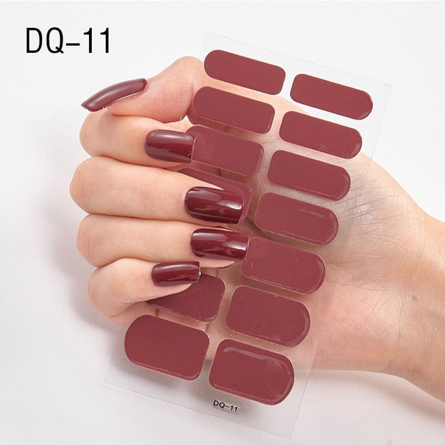 14 Tips Glittering Gel Nail Color Nail Wraps Nail Stickers Nail Art Nail Decor DQ3 series.