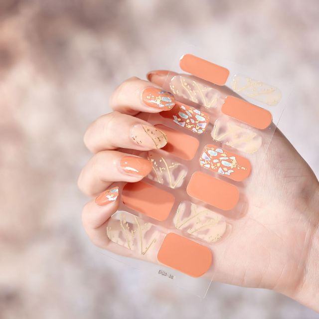 14 Tips Glittering Gel Nail Color Nail Wraps Nail Stickers Nail Art Nail Decor DQ3 series.