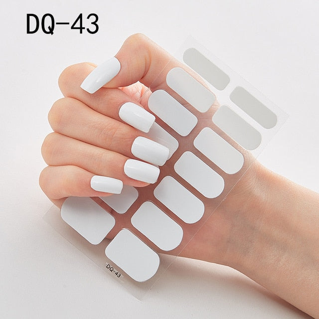  14 Tips Glittering Gel Nail Color Nail Wraps Nail Stickers Nail Art Nail Decor DQ3 series.