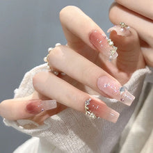 Load image into Gallery viewer, 24pcs Fake Nail/Press-on Nail with Glitters and Rhinestones in Japanese Style
