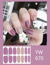 Load image into Gallery viewer, Spring &amp; Summer 14 Tips Solid &amp; Glitter Nail Wraps Nail Stickers  (2wks SHIP)
