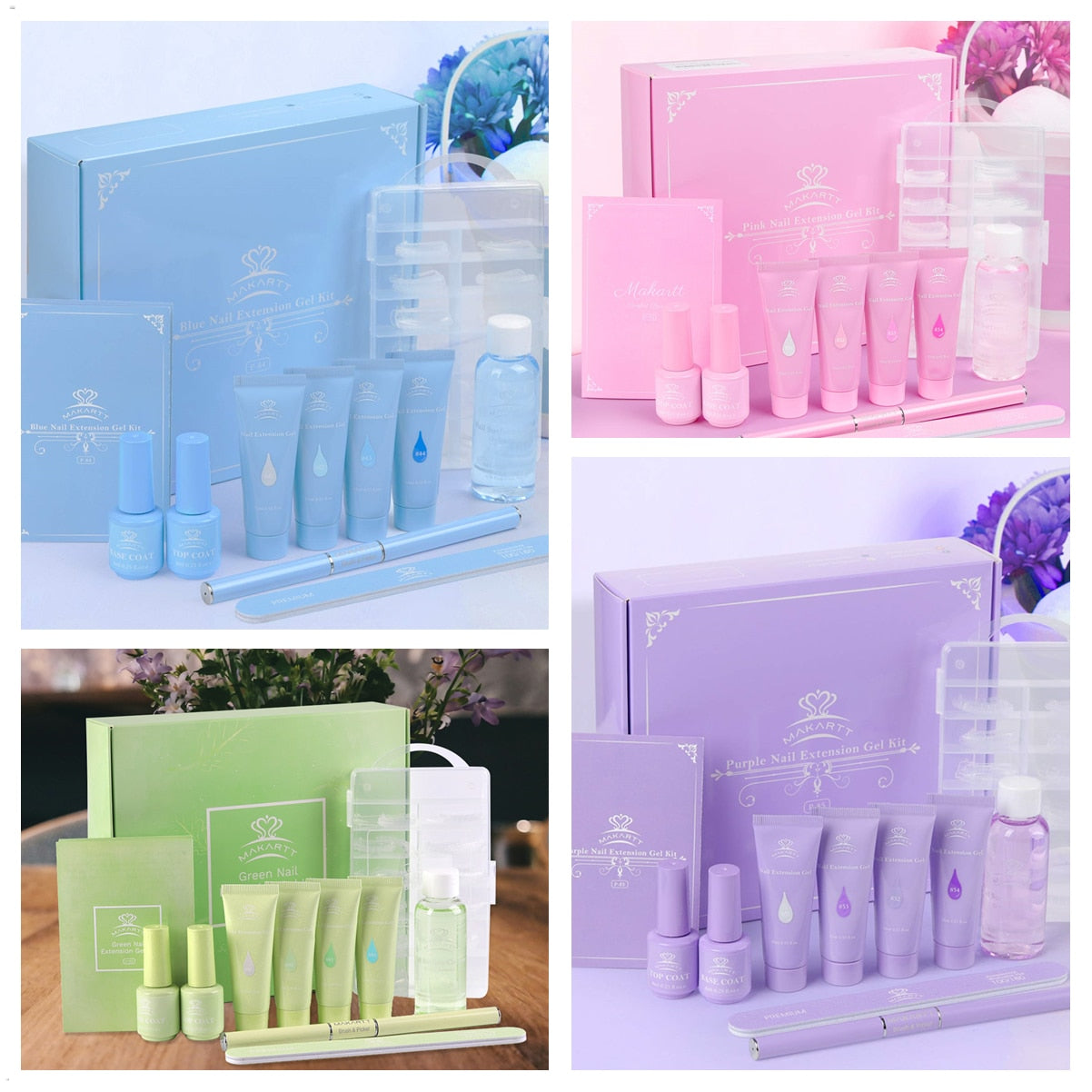 Makartt Poly Nail Extension Gel Kit 15ML Nail Gel with Slip Solution