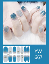 Load image into Gallery viewer, Spring &amp; Summer 14 Tips Solid &amp; Glitter Nail Wraps Nail Stickers  (2wks SHIP)
