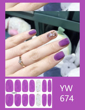 Load image into Gallery viewer, Spring &amp; Summer 14 Tips Solid &amp; Glitter Nail Wraps Nail Stickers  (2wks SHIP)
