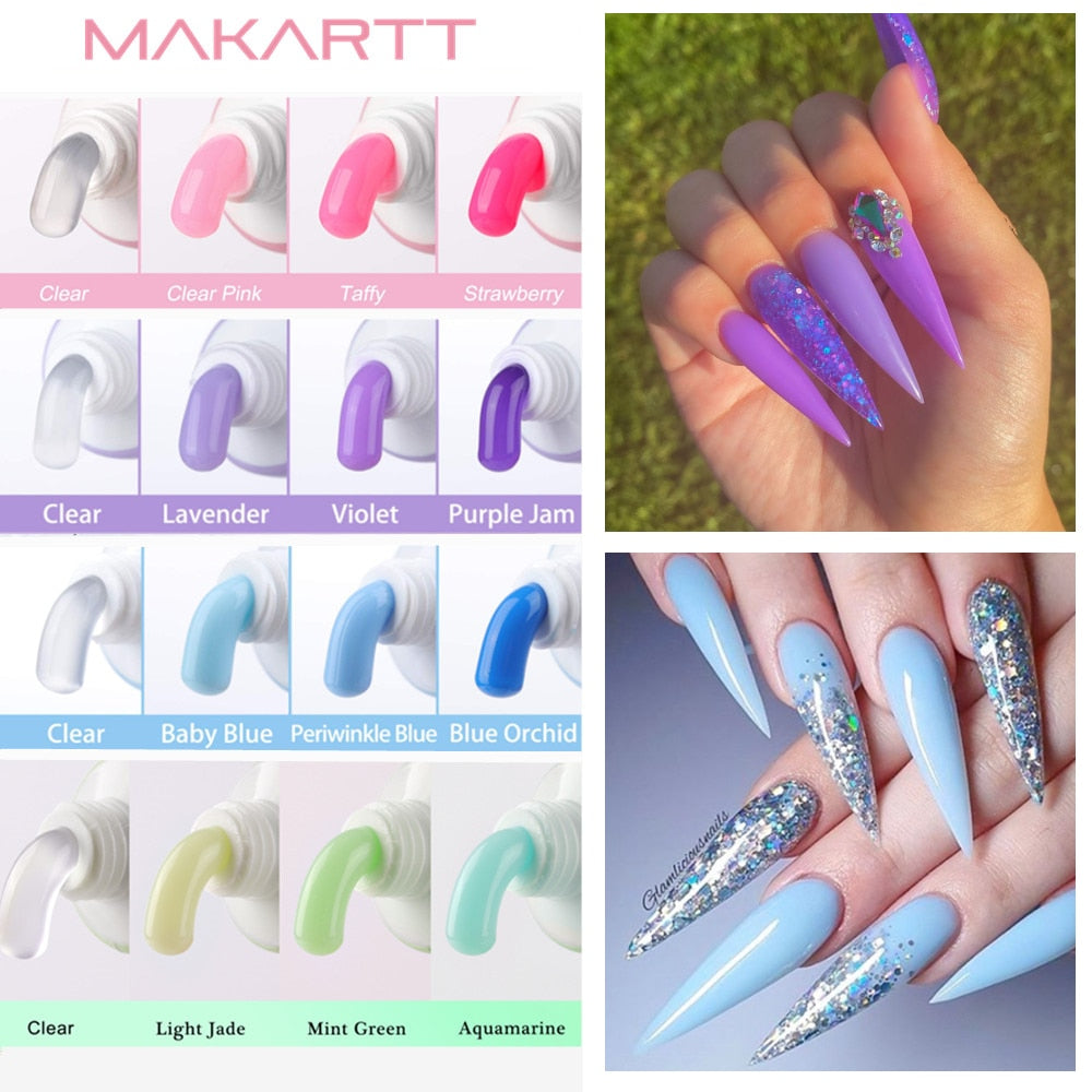 Makartt Poly Nail Extension Gel Kit 15ML Nail Gel with Slip Solution