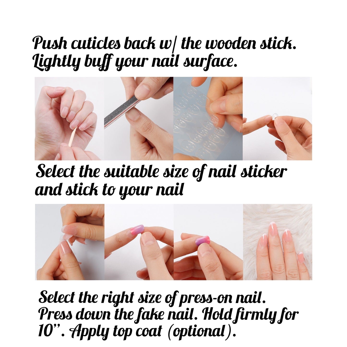  24pcs Short Fake Nail/Press-on Nail Skirt + Glue Sticker (2 wks SHIP).