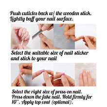 Load image into Gallery viewer,  24pcs Almond Fake Nail/Press-on Nail Star Hollow + Glue Sticker (2 wks SHIP).
