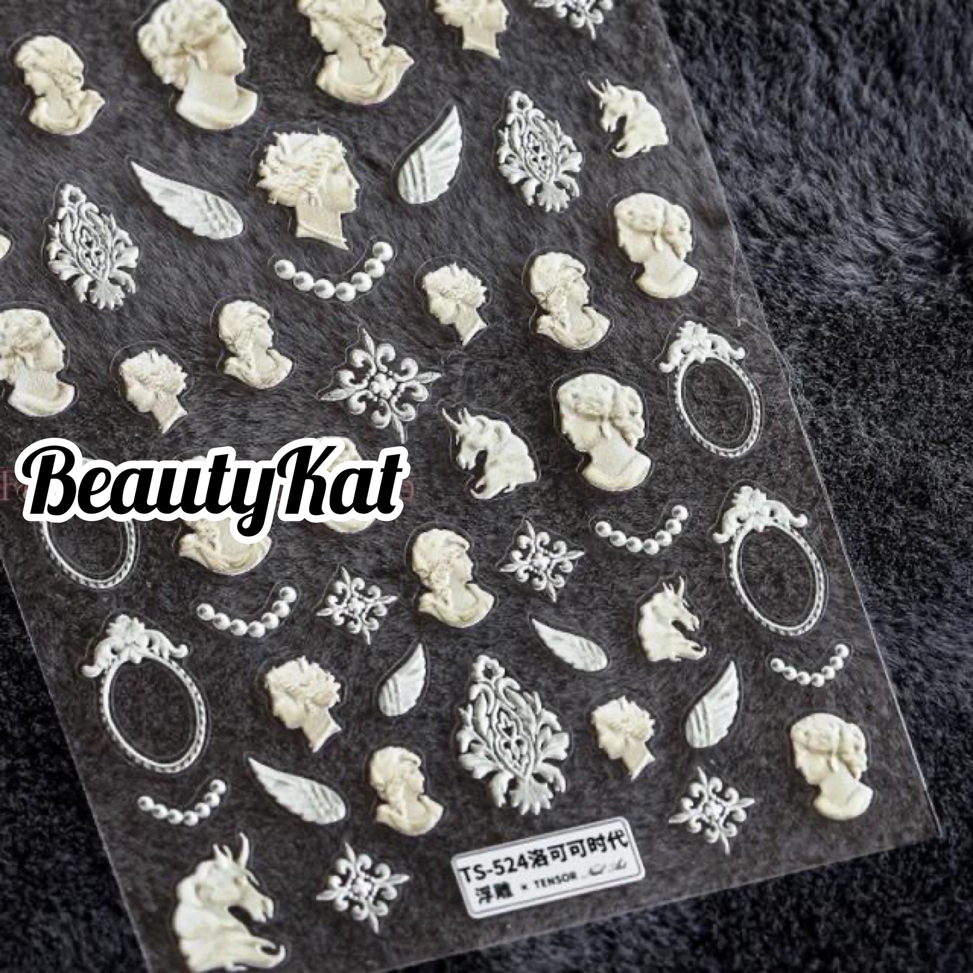  1 sheet 3D Embossed Rococo Head Nail Art Sticker Decal Decorations in Various Types (2 wks SHIP).