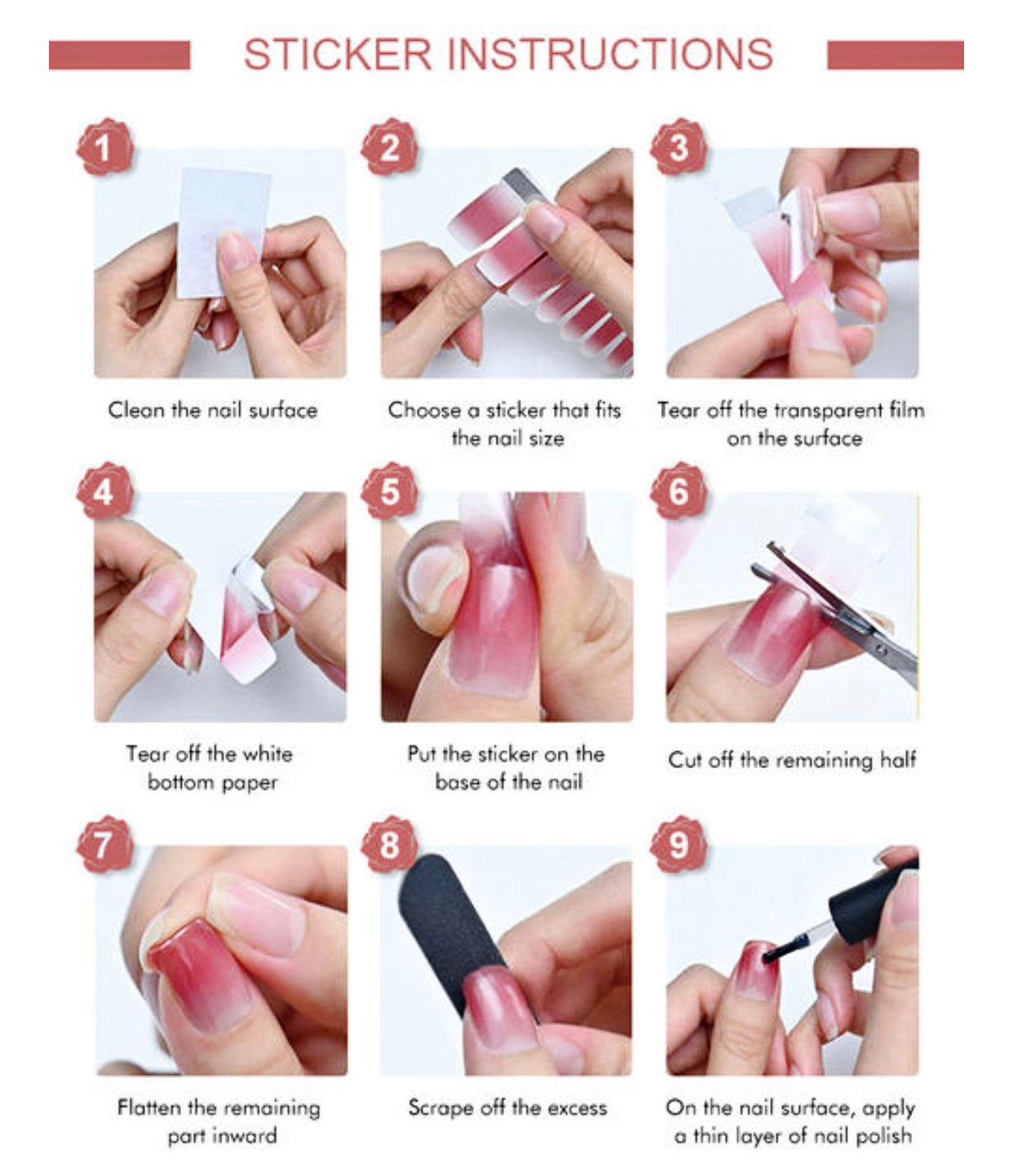 keusn diy finger nail stickers full wraps nail polish stickers nail stripes  art designs - Walmart.com