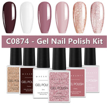 Load image into Gallery viewer, Makartt Jelly Gel Nail Polish Set - 6 Colors Rainbow Transparent Gel Nail Polish Spring Summer

