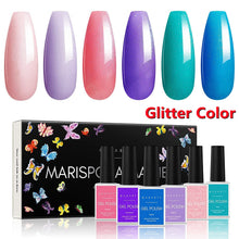 Load image into Gallery viewer, Makartt Jelly Gel Nail Polish Set - 6 Colors Rainbow Transparent Gel Nail Polish Spring Summer
