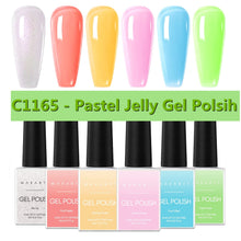 Load image into Gallery viewer, Makartt Jelly Gel Nail Polish Set - 6 Colors Rainbow Transparent Gel Nail Polish Spring Summer
