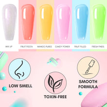 Load image into Gallery viewer, Makartt Jelly Gel Nail Polish Set - 6 Colors Rainbow Transparent Gel Nail Polish Spring Summer
