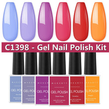 Load image into Gallery viewer, Makartt Jelly Gel Nail Polish Set - 6 Colors Rainbow Transparent Gel Nail Polish Spring Summer
