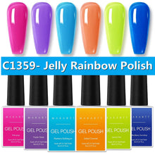 Load image into Gallery viewer, Makartt Jelly Gel Nail Polish Set - 6 Colors Rainbow Transparent Gel Nail Polish Spring Summer

