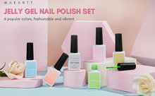 Load image into Gallery viewer, Makartt Jelly Gel Nail Polish Set - 6 Colors Rainbow Transparent Gel Nail Polish Spring Summer
