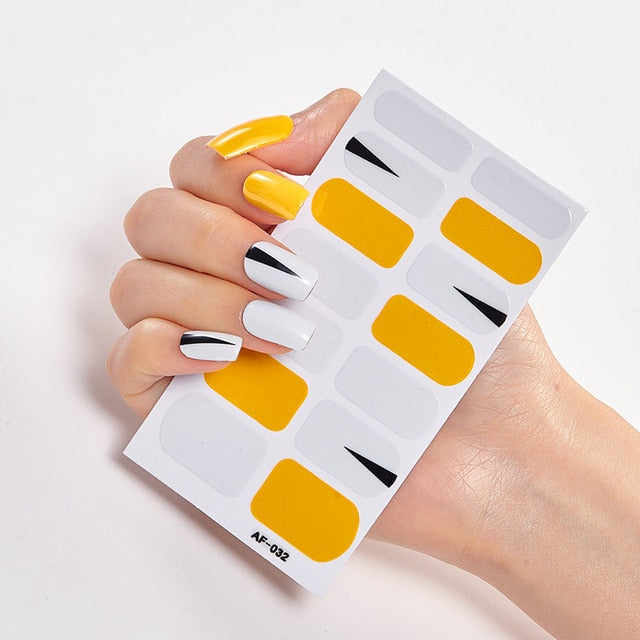  Yellow & Gold Full Cover Nail Stickers (2 wks SHIP).