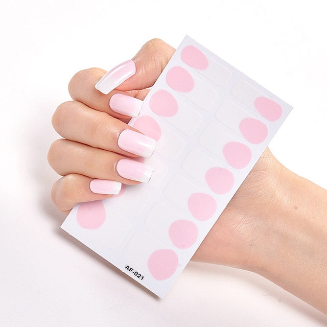  Pink & White Full Cover Nail Stickers Various Shades (2 wks SHIP).