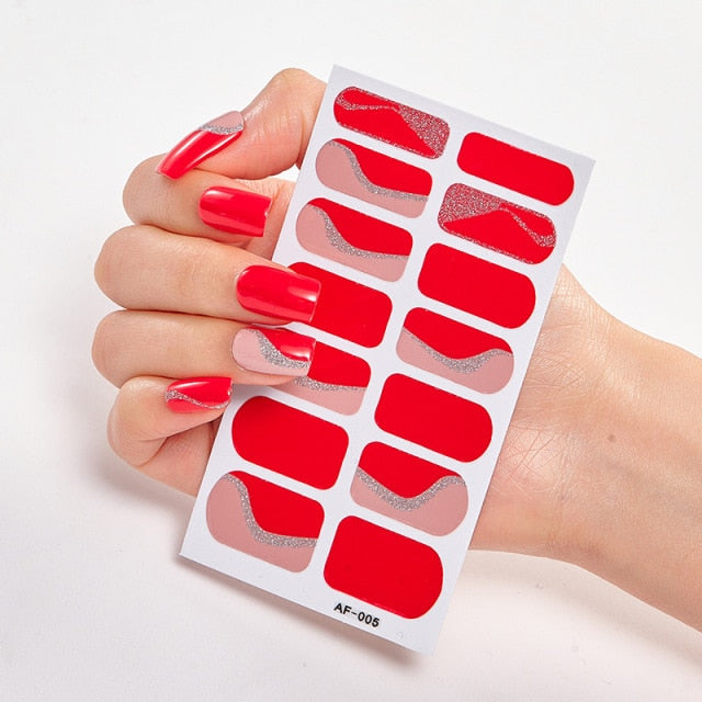  Red Cover Nail Stickers Various Types (2 wks SHIP).