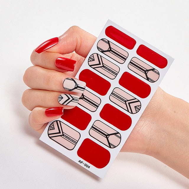  Red Cover Nail Stickers Various Types (2 wks SHIP).