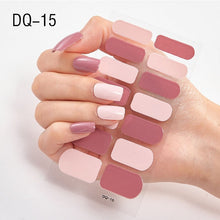 Load image into Gallery viewer,  14 Tips Glittering Gel Nail Color Nail Wraps Nail Stickers Nail Art Nail Decor DQ3 series.
