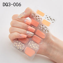 Load image into Gallery viewer,  14 Tips Glittering Gel Nail Color Nail Wraps Nail Stickers Nail Art Nail Decor DQ3 series.
