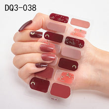 Load image into Gallery viewer,  14 Tips Glittering Gel Nail Color Nail Wraps Nail Stickers Nail Art Nail Decor DQ3 series.
