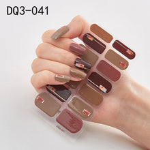 Load image into Gallery viewer,  14 Tips Glittering Gel Nail Color Nail Wraps Nail Stickers Nail Art Nail Decor DQ3 series.
