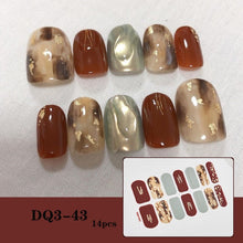 Load image into Gallery viewer,  14 Tips Glittering Gel Nail Color Nail Wraps Nail Stickers Nail Art Nail Decor DQ3 series.
