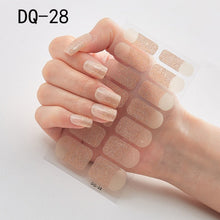 Load image into Gallery viewer,  14 Tips Glittering Gel Nail Color Nail Wraps Nail Stickers Nail Art Nail Decor DQ3 series.

