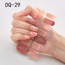 Load image into Gallery viewer,  14 Tips Glittering Gel Nail Color Nail Wraps Nail Stickers Nail Art Nail Decor DQ3 series.
