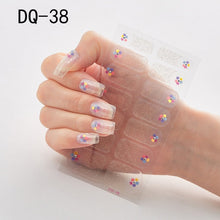 Load image into Gallery viewer,  14 Tips Glittering Gel Nail Color Nail Wraps Nail Stickers Nail Art Nail Decor DQ3 series.
