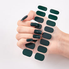 Load image into Gallery viewer,  16 Tips Pure Solid Color Nail Wraps Nail Stickers CS06 Dark Green (2 wks SHIP).
