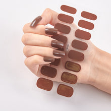 Load image into Gallery viewer,  16 Tips Pure Solid Color Nail Wraps Nail Stickers CS07 Brown (2 wks SHIP).
