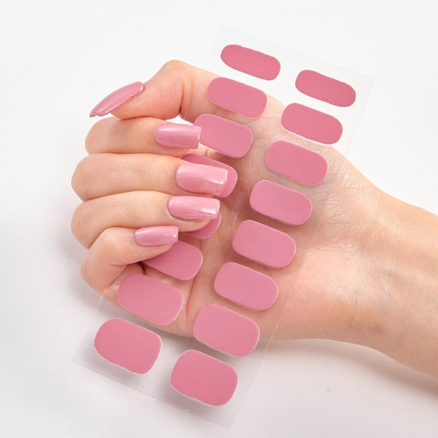  Valentines/All Seasons 16 Tips Nail Wraps Nail Stickers Nail Polish Strips CS08 Dusty Pink (2 wks SHIP).
