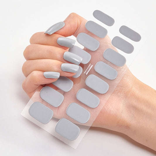  16 Tips Pure Solid Color Nail Wraps Nail Stickers CS12 Gray (2 wks SHIP).