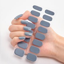 Load image into Gallery viewer,  16 Tips Pure Solid Color Nail Wraps Nail Stickers CS14 Dark Gray (2 wks SHIP).
