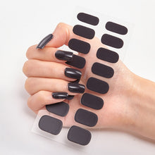 Load image into Gallery viewer,  16 Tips Pure Solid Color Nail Wraps Nail Stickers CS15 Black (2 wks SHIP).
