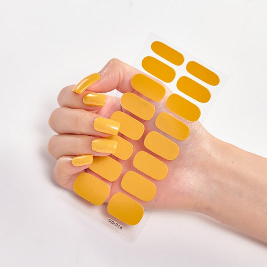  16 Tips Pure Solid Color Nail Wraps Nail Stickers CS18 Earthy Yellow (2 wks SHIP).