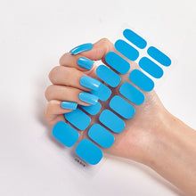 Load image into Gallery viewer,  16 Tips Pure Solid Color Nail Wraps Nail Stickers CS19 Blue (2 wks SHIP).
