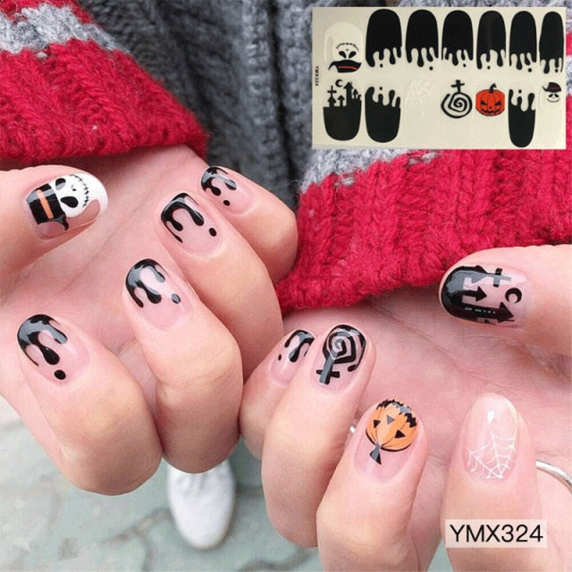  Fall/Winter for Halloween Nail Stickers ymx324 (2 wks SHIP).