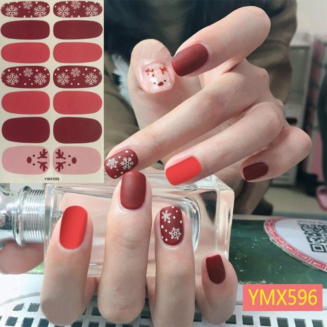  Valentines/All Seasons Nail Wraps Nail Stickers Nail Polish Strips Red ymx596 (2 wks SHIP).