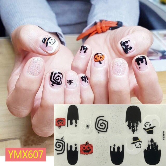   Fall/Winter for Halloween Nail Stickers ymx607 (2 wks SHIP).